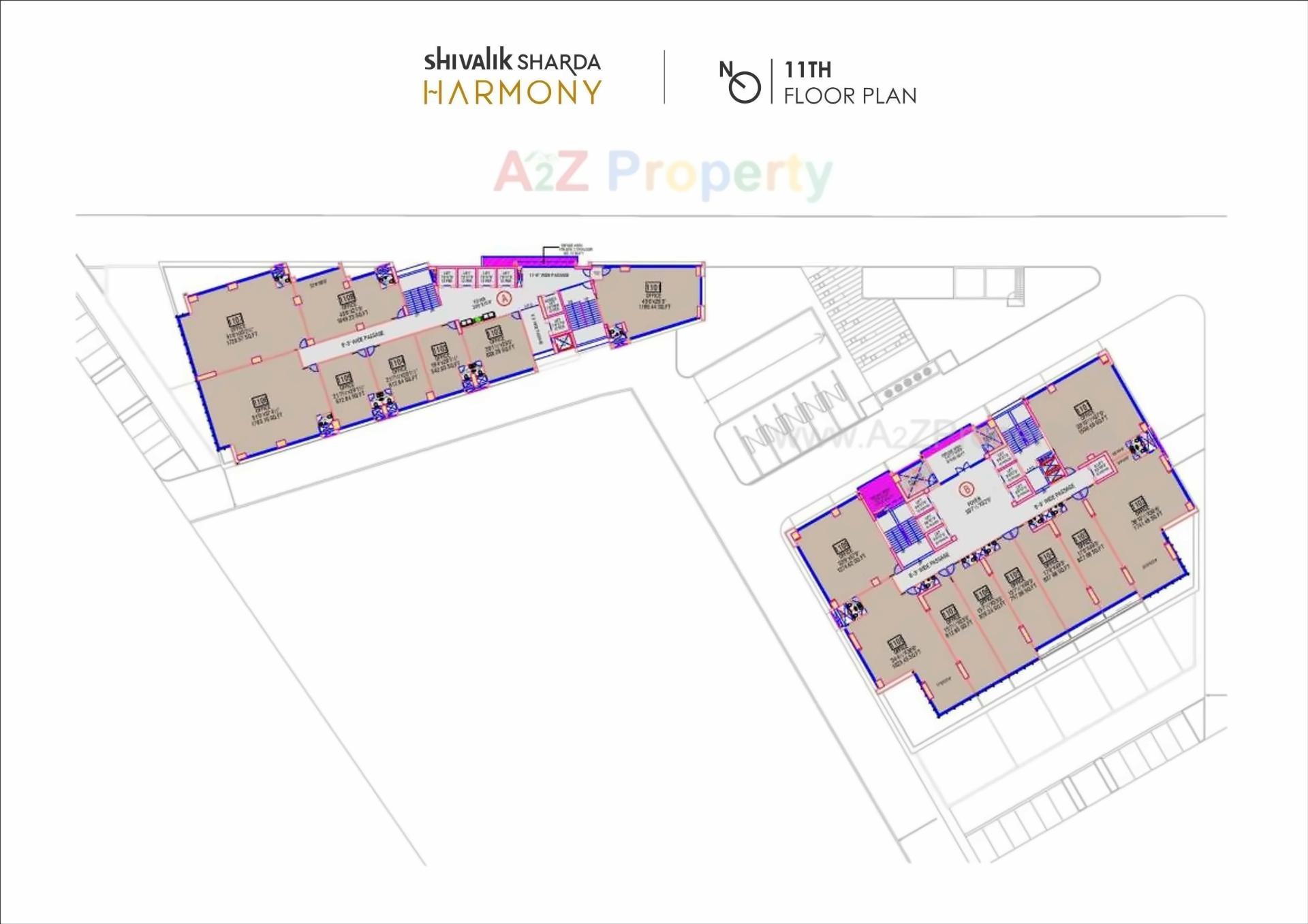 Layout of real estate project Shivalik Sharda Harmony located at Ahmedabad, Ahmedabad, Gujarat