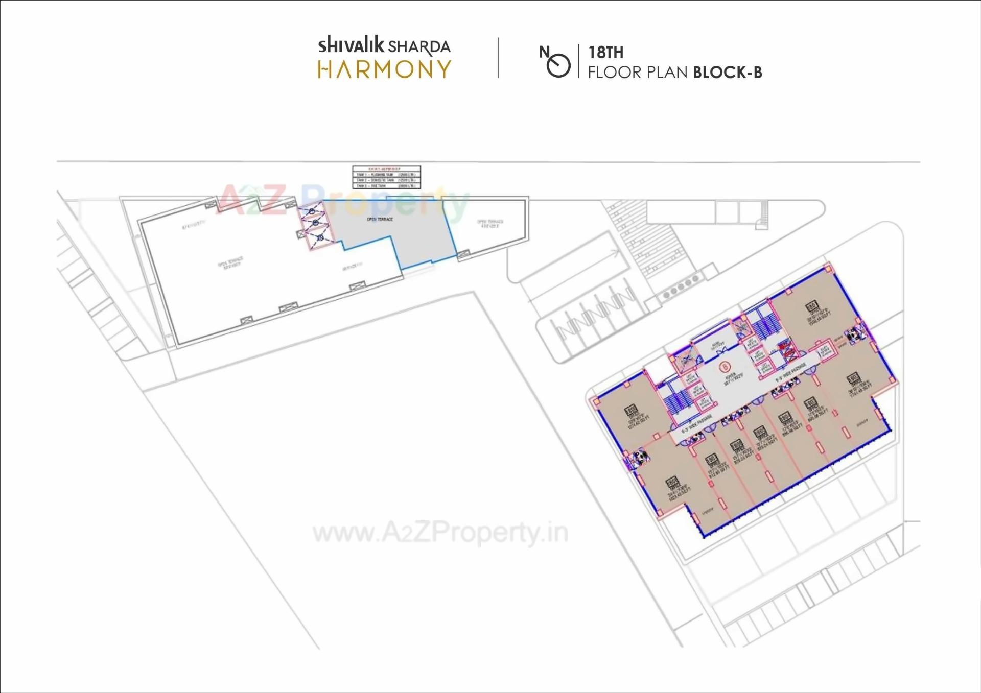Layout of real estate project Shivalik Sharda Harmony located at Ahmedabad, Ahmedabad, Gujarat