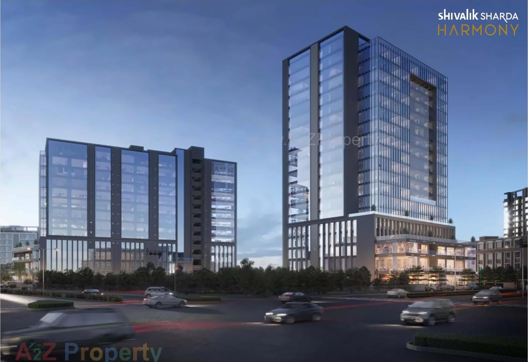 3D Elevation of real estate project Shivalik Sharda Harmony located at Ahmedabad, Ahmedabad, Gujarat