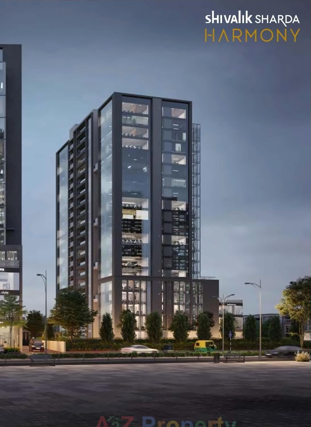 3D Elevation of real estate project Shivalik Sharda Harmony located at Ahmedabad, Ahmedabad, Gujarat