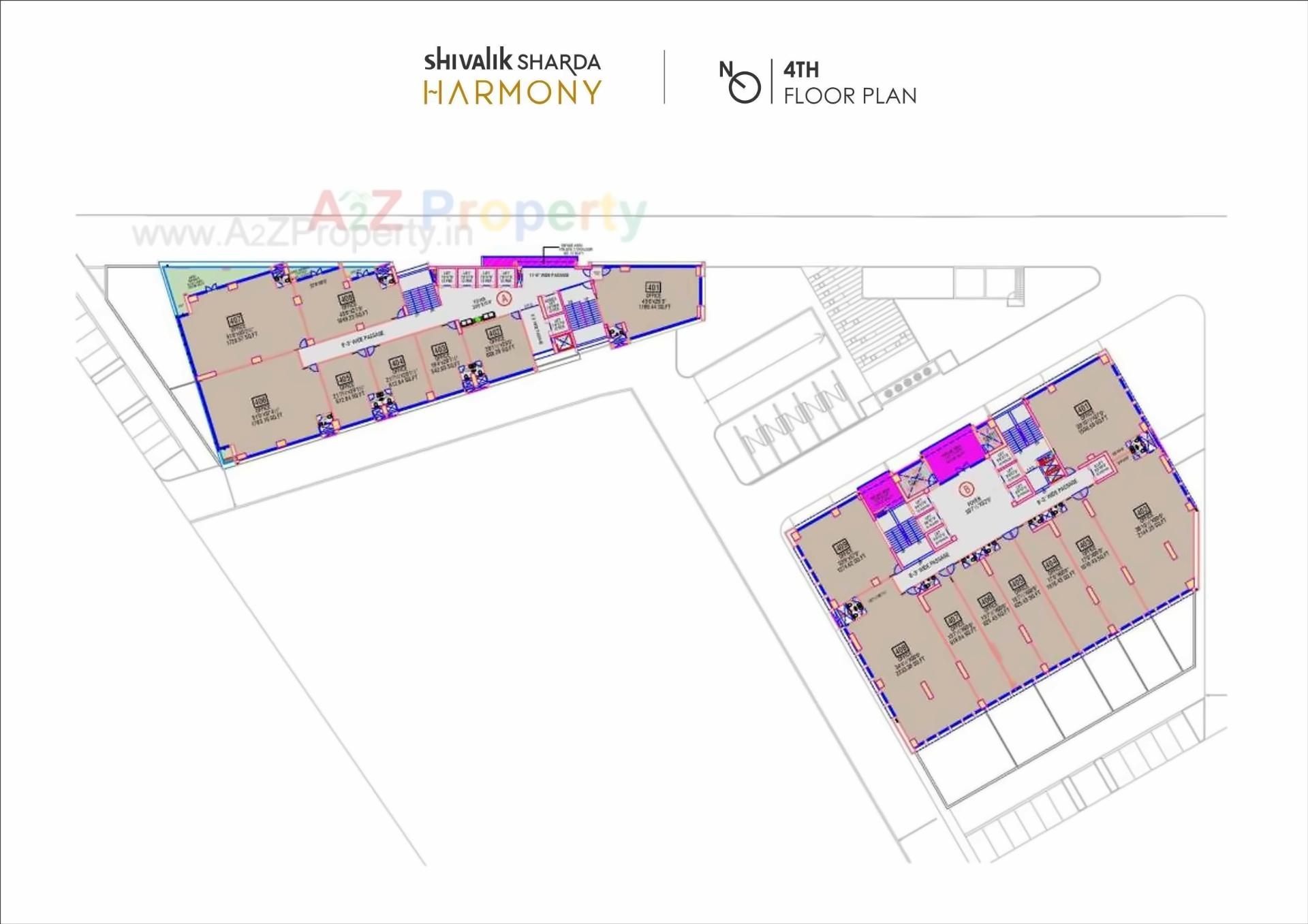 Layout of real estate project Shivalik Sharda Harmony located at Ahmedabad, Ahmedabad, Gujarat