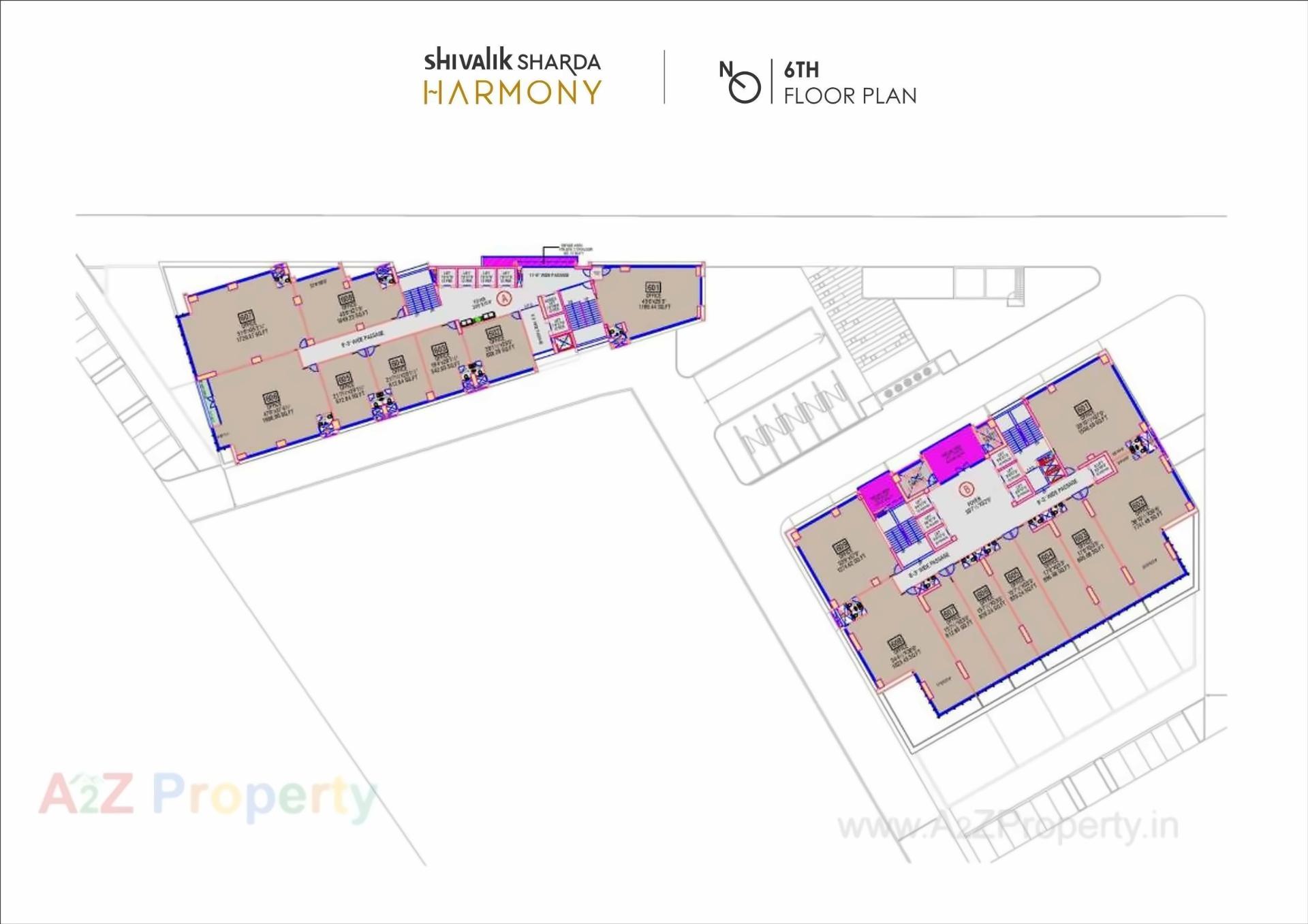 Layout of real estate project Shivalik Sharda Harmony located at Ahmedabad, Ahmedabad, Gujarat