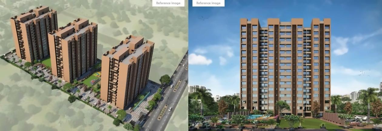 3D Elevation of real estate project Shivalik Sharda Park View located at Shela, Ahmedabad, Gujarat