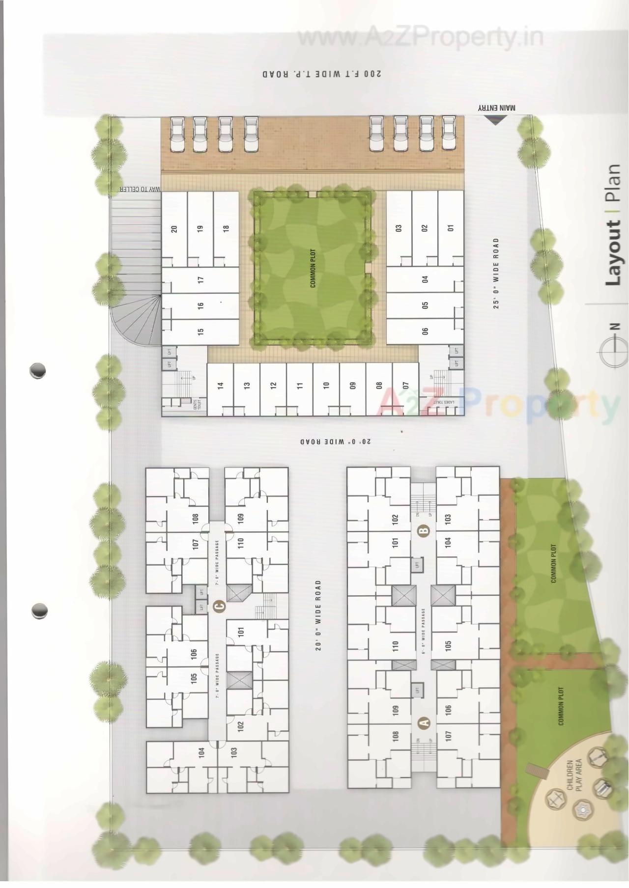 Layout of real estate project Shivam Arcade located at Hanspura, Ahmedabad, Gujarat