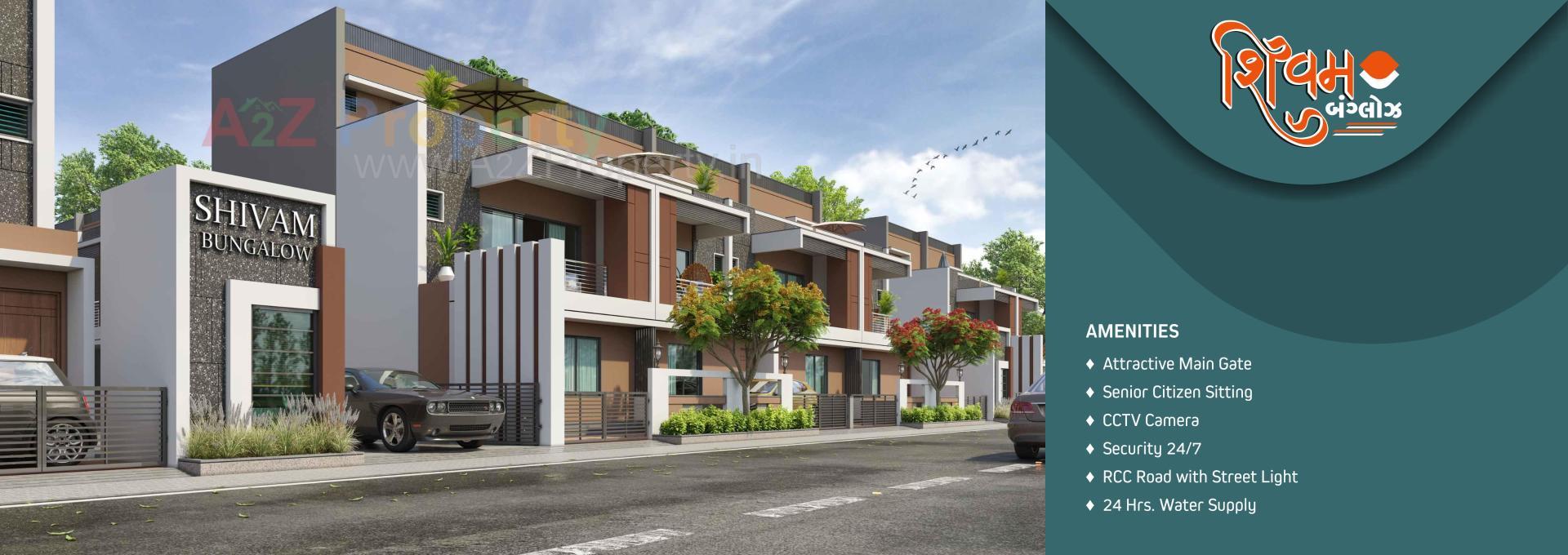 3D Elevation of real estate project Shivam Bunglows located at Vatva, Ahmedabad, Gujarat