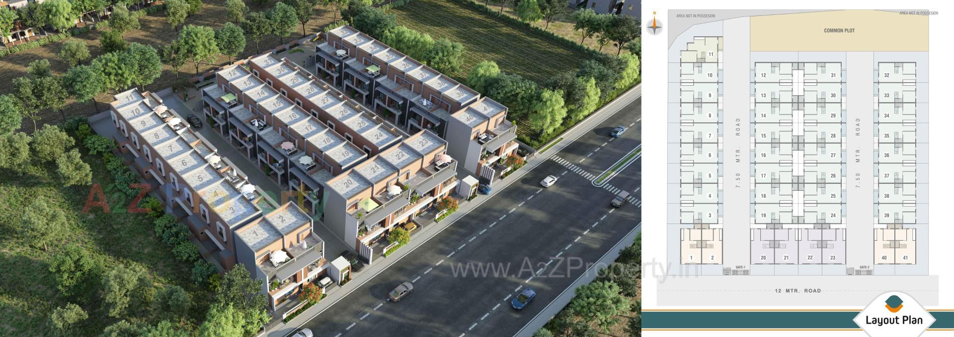 Layout of real estate project Shivam Bunglows located at Vatva, Ahmedabad, Gujarat