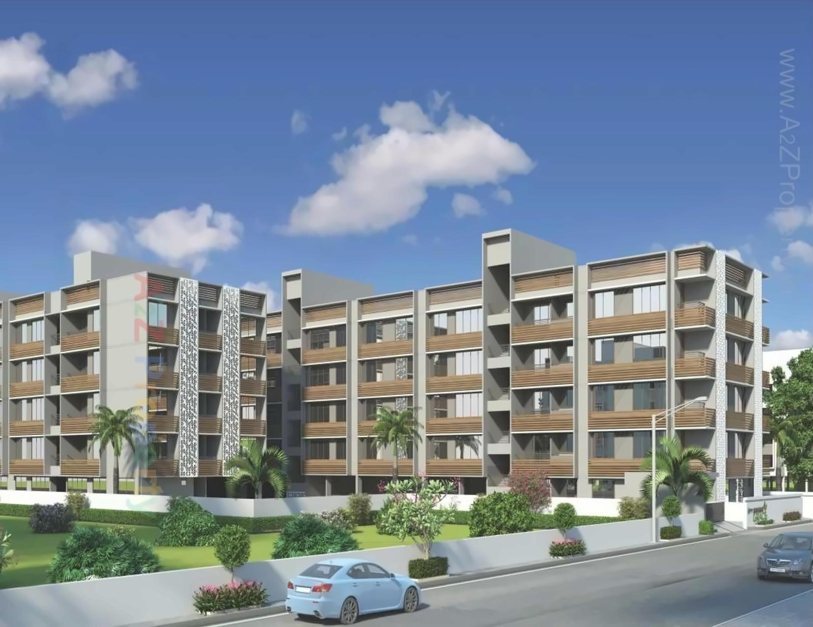 3D Elevation of real estate project Shivam Grace located at Ghatlodia, Ahmedabad, Gujarat