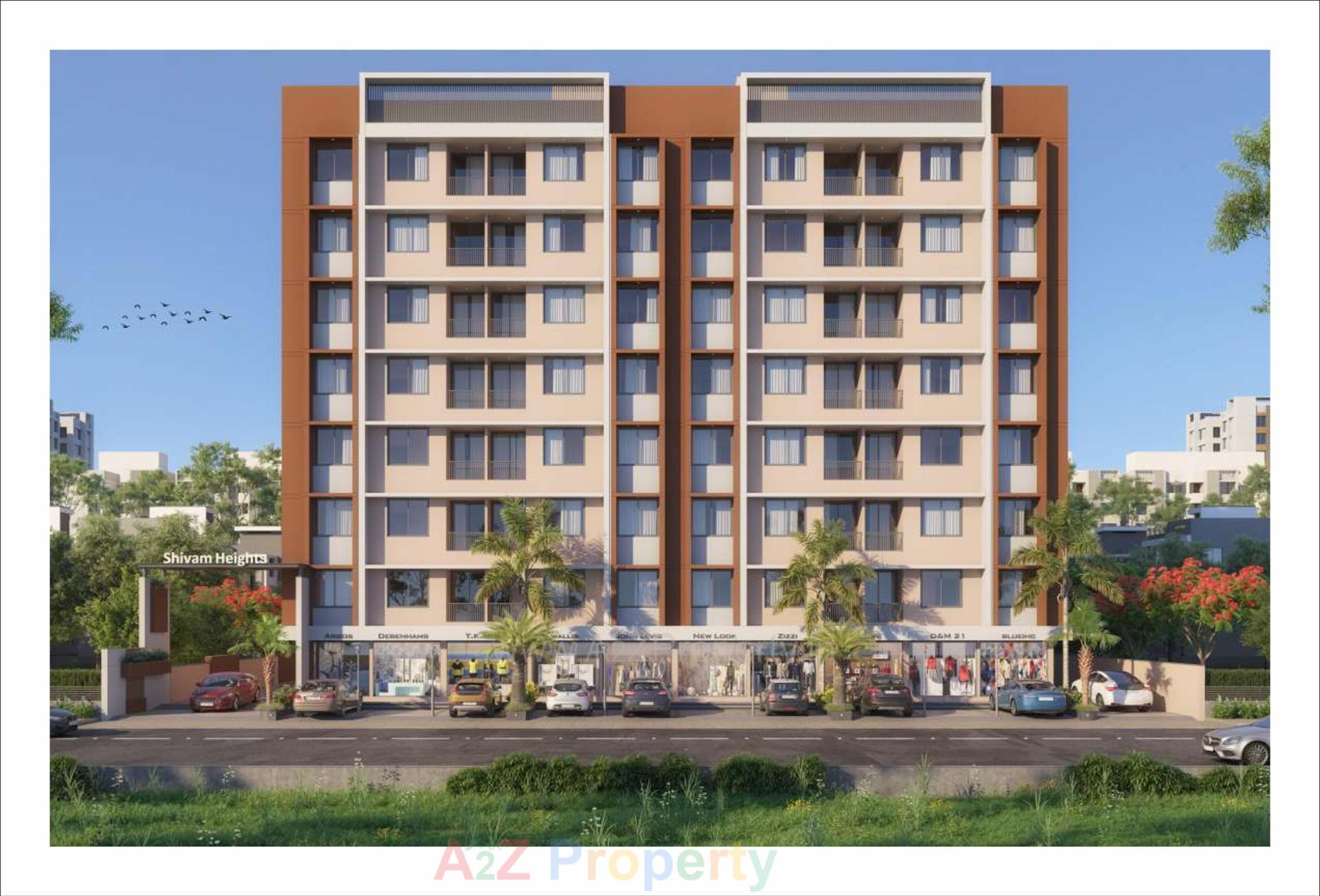 3D Elevation of real estate project Shivam Heights located at Laxmipura, Ahmedabad, Gujarat