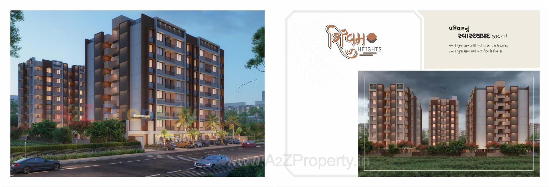 3D Elevation of real estate project Shivam Heights located at Laxmipura, Ahmedabad, Gujarat