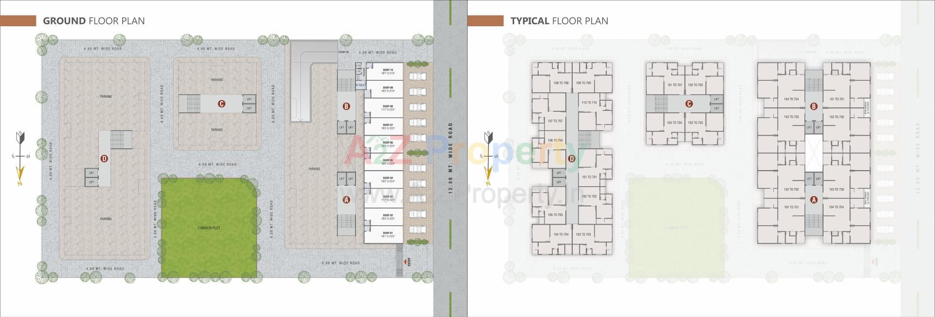 Layout of real estate project Shivam Heights located at Laxmipura, Ahmedabad, Gujarat