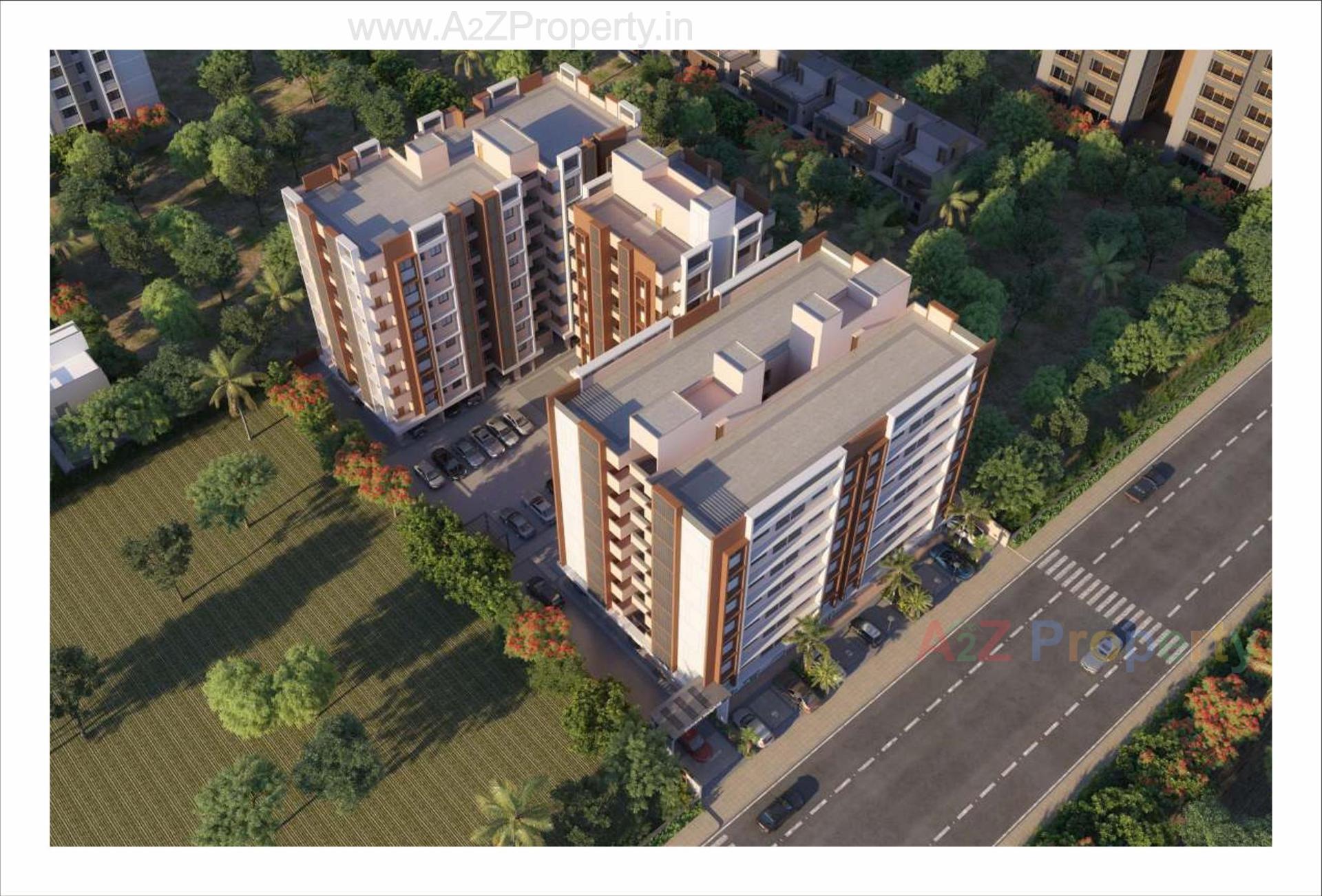 3D Elevation of real estate project Shivam Heights located at Laxmipura, Ahmedabad, Gujarat