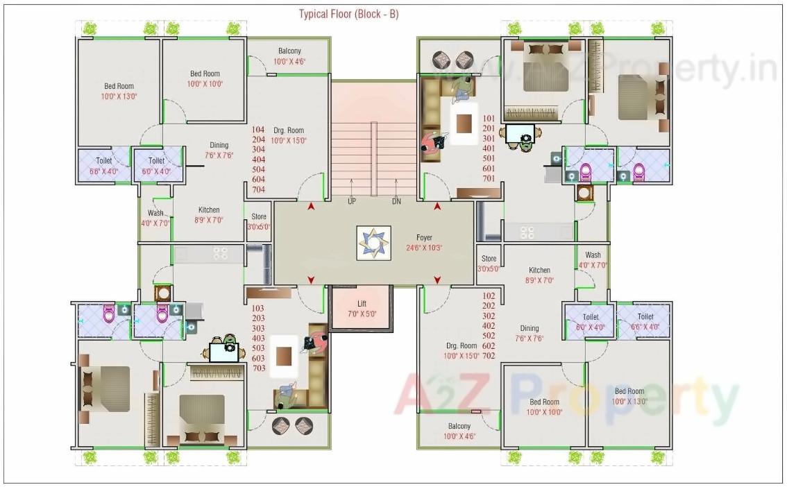 Layout of real estate project Shivam Sky located at Ramol, Ahmedabad, Gujarat