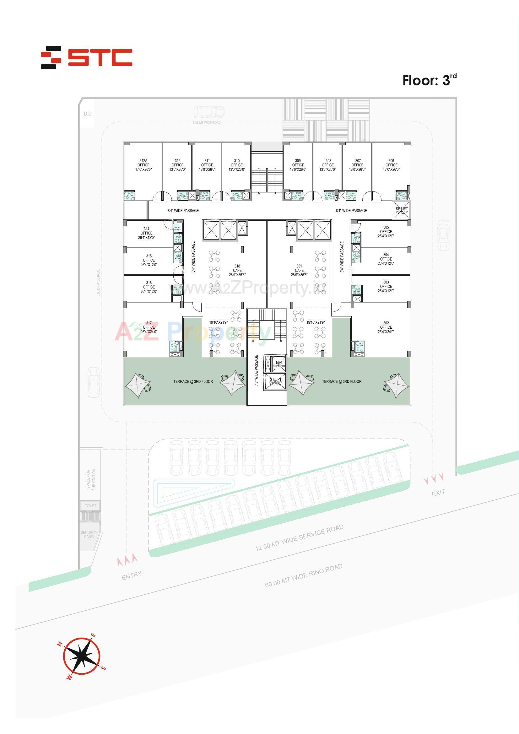 Layout of real estate project Shivam Trade Center located at Ambali, Ahmedabad, Gujarat