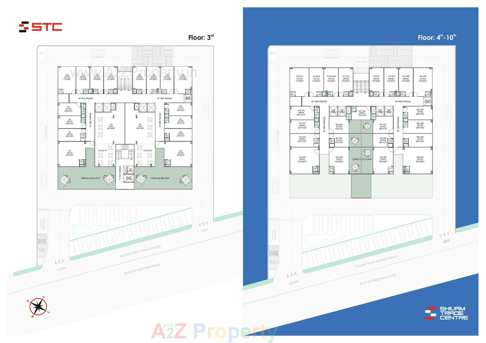 Layout of real estate project Shivam Trade Center located at Ambali, Ahmedabad, Gujarat
