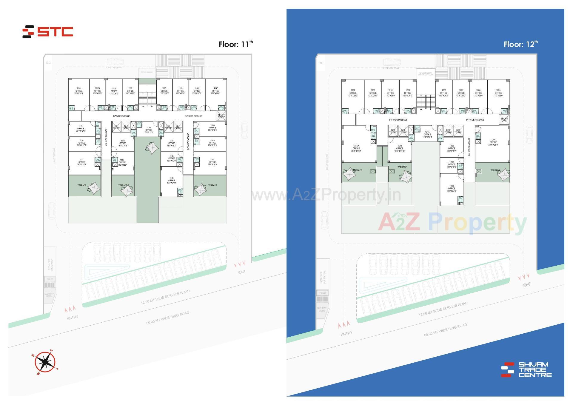 Layout of real estate project Shivam Trade Center located at Ambali, Ahmedabad, Gujarat