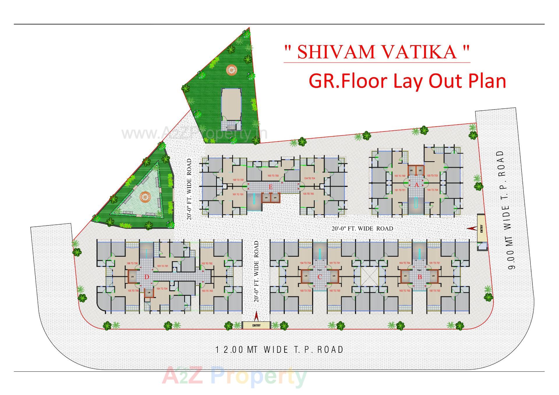 Layout of real estate project Shivam Vatika located at Vinzol, Ahmedabad, Gujarat