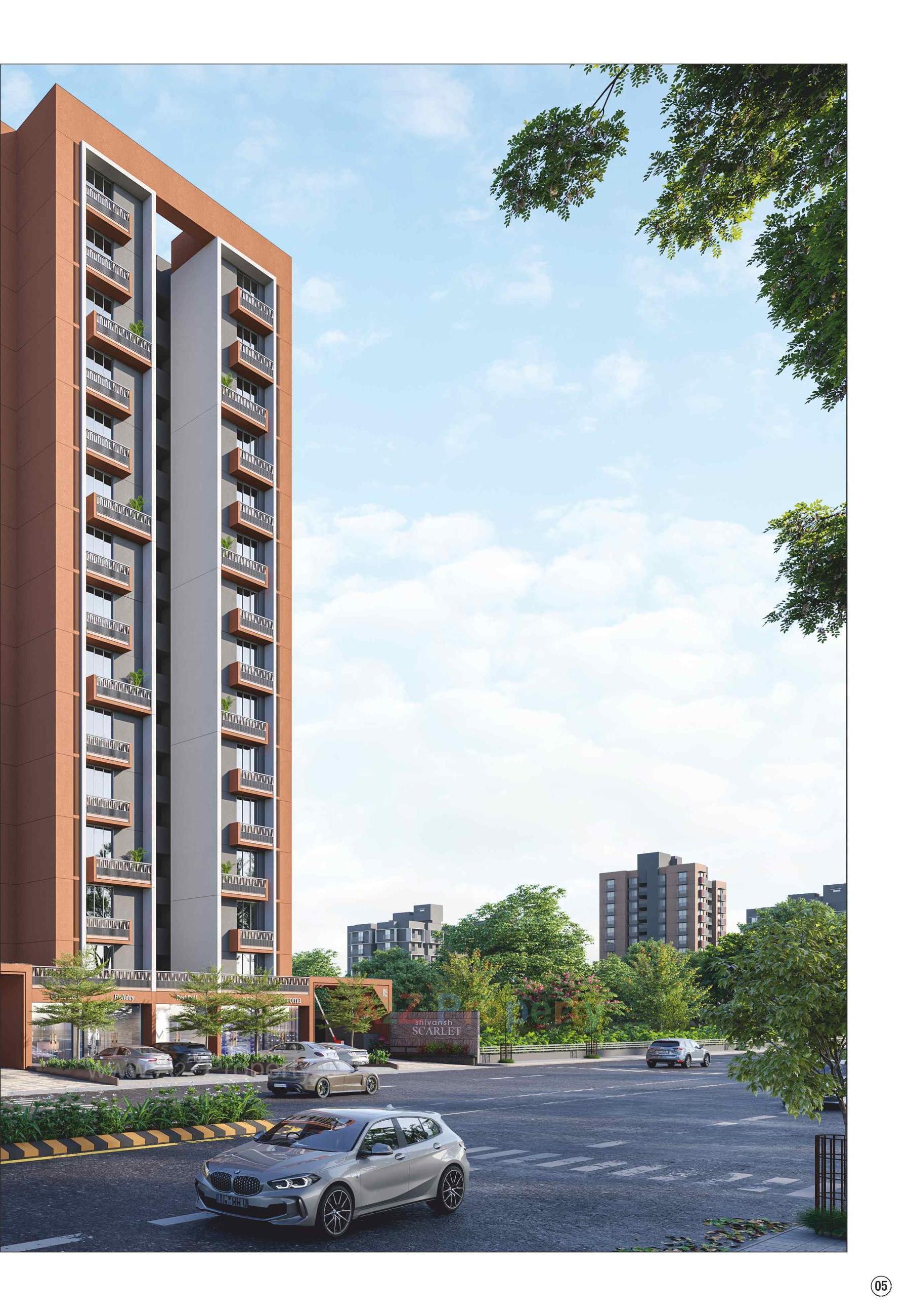 3D Elevation of real estate project Shivansh Scarlet located at Kathwada, Ahmedabad, Gujarat