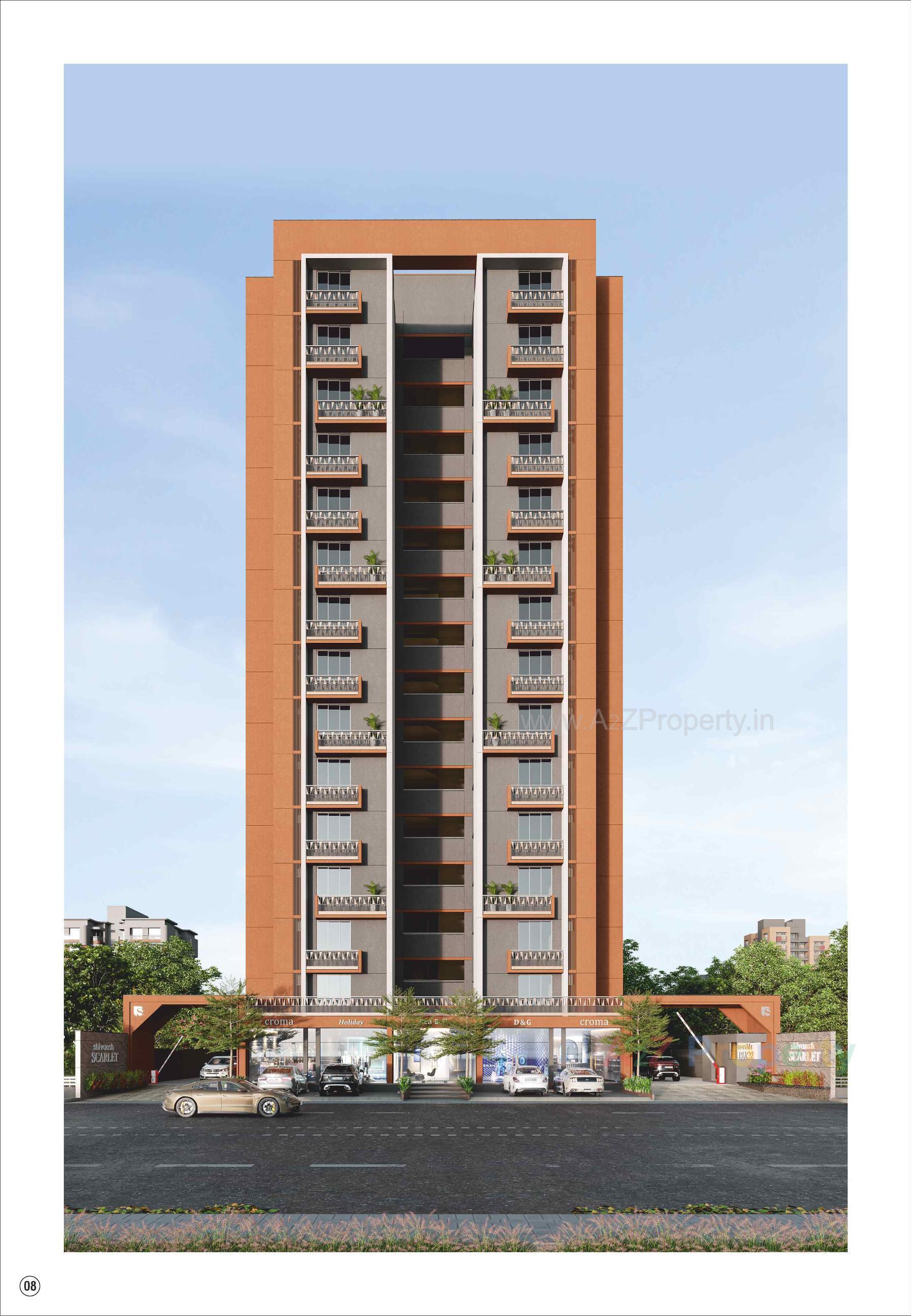 3D Elevation of real estate project Shivansh Scarlet located at Kathwada, Ahmedabad, Gujarat
