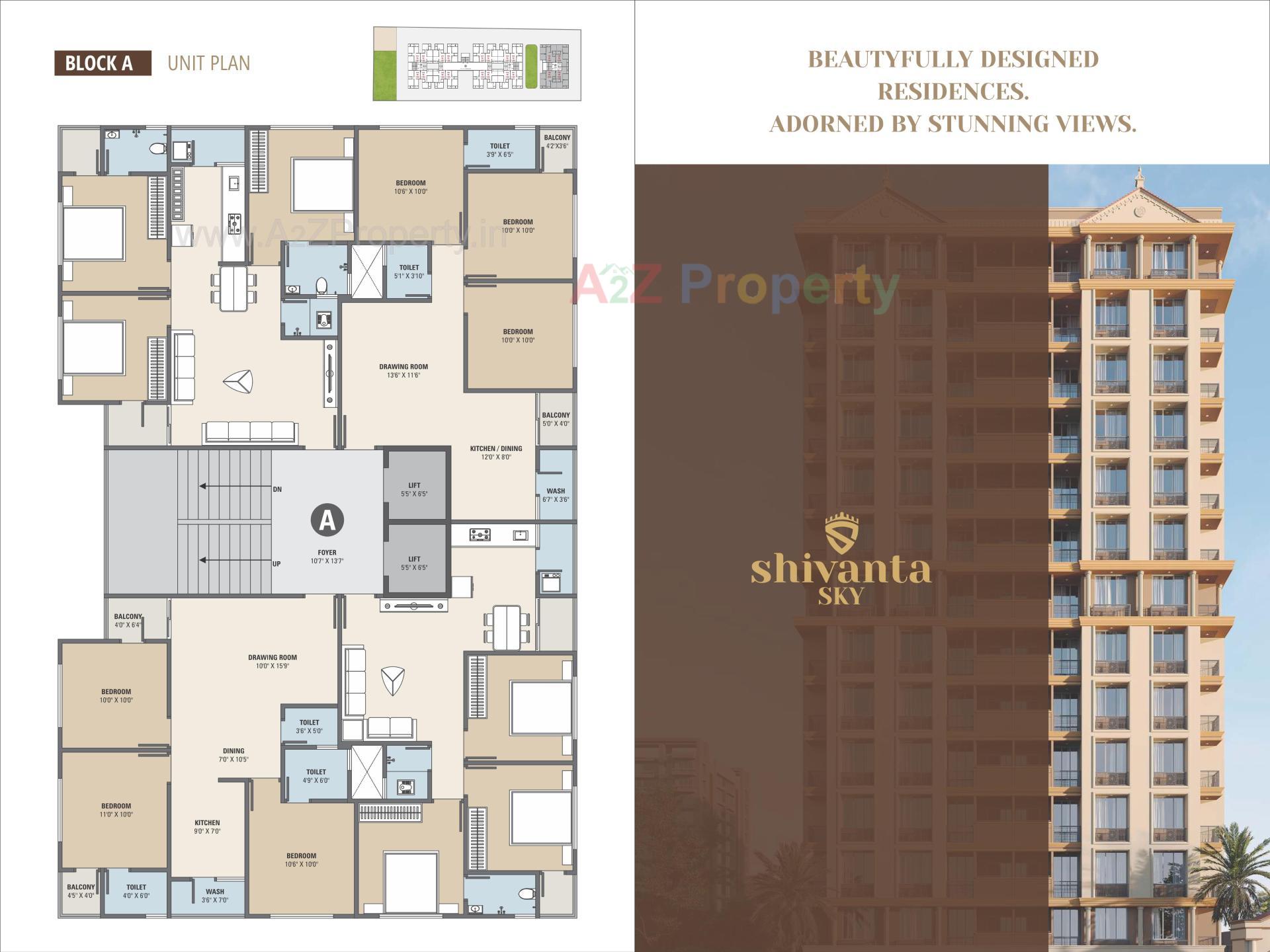 Layout of real estate project Shivanta Sky located at Hanspura, Ahmedabad, Gujarat