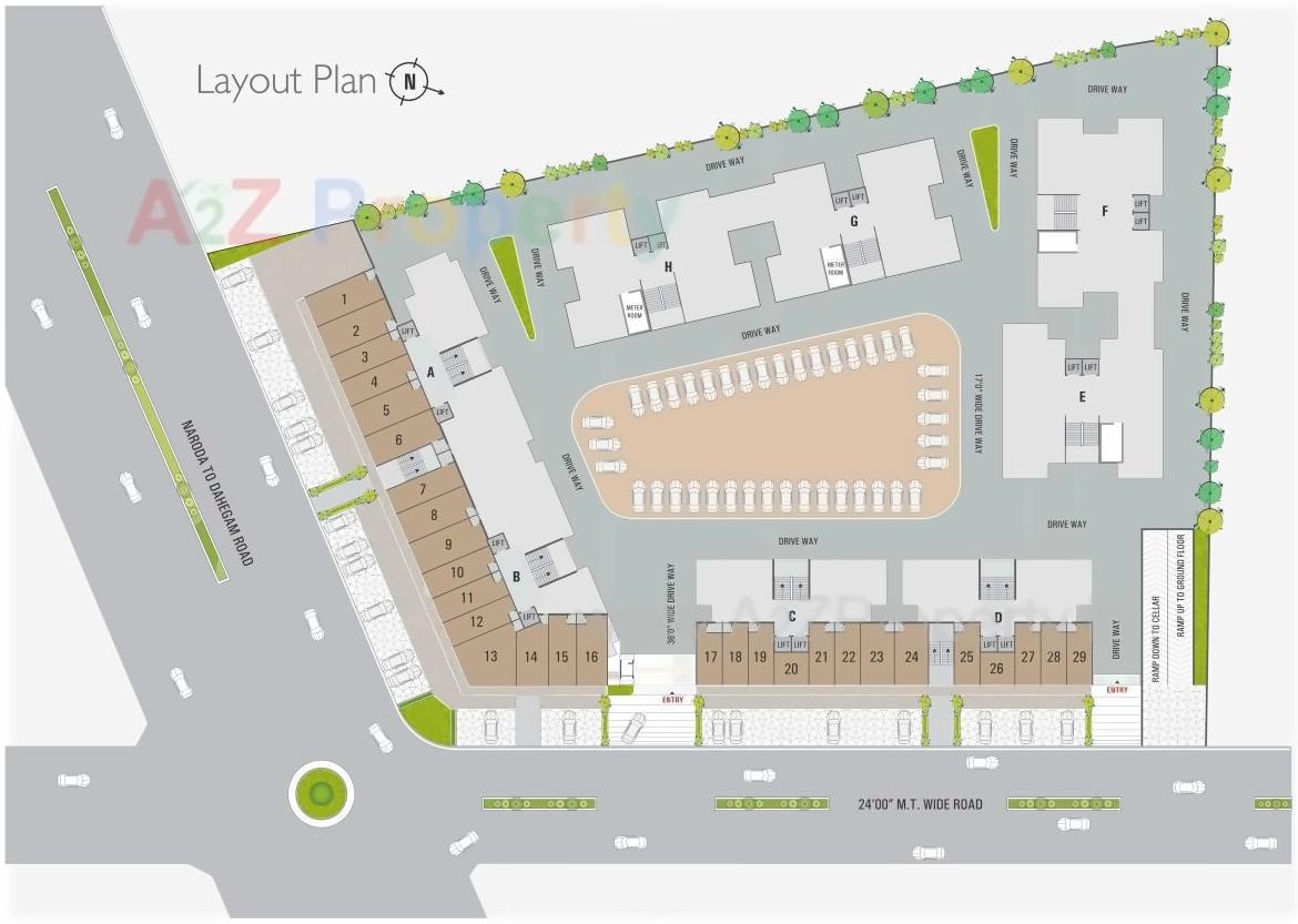 Layout of real estate project Shivdhara Campus located at Enasan, Ahmedabad, Gujarat