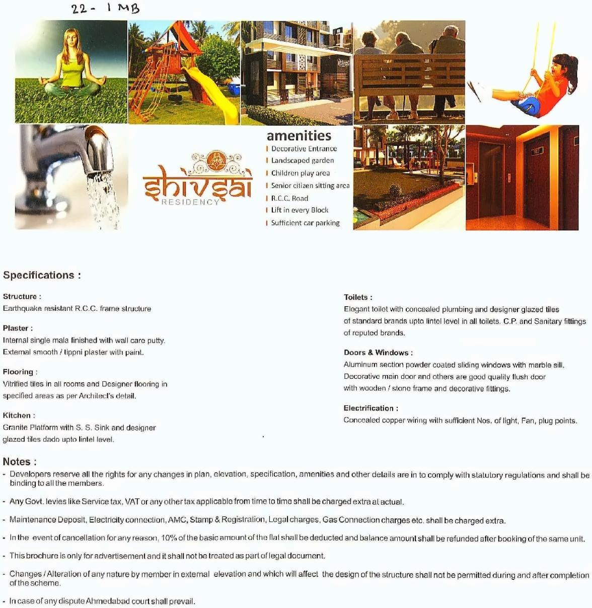  of real estate project Shivsai Residancy located at Chandkheda, Ahmedabad, Gujarat