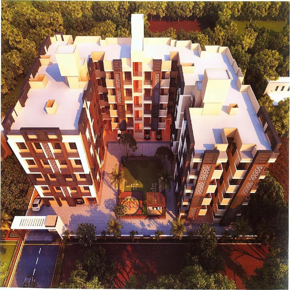 3D Elevation of real estate project Shivsai Residancy located at Chandkheda, Ahmedabad, Gujarat