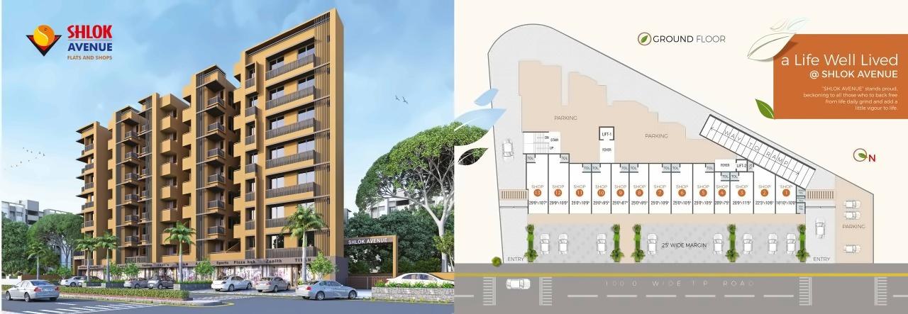 Layout of real estate project Shlok Avenue located at Chandkheda, Ahmedabad, Gujarat