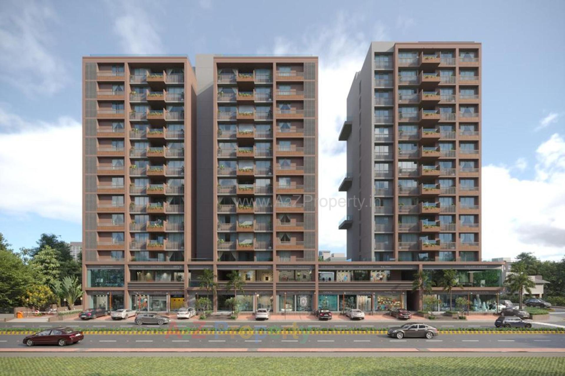 3D Elevation of real estate project Shlok Elysium located at Ghatlodiya, Ahmedabad, Gujarat