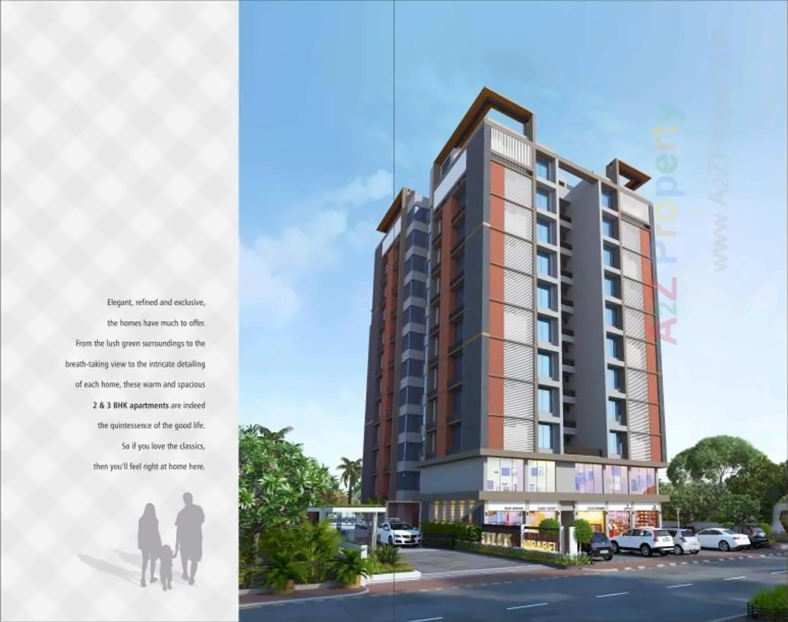 3D Elevation of real estate project Shlok Mirabel located at Gota, Ahmedabad, Gujarat