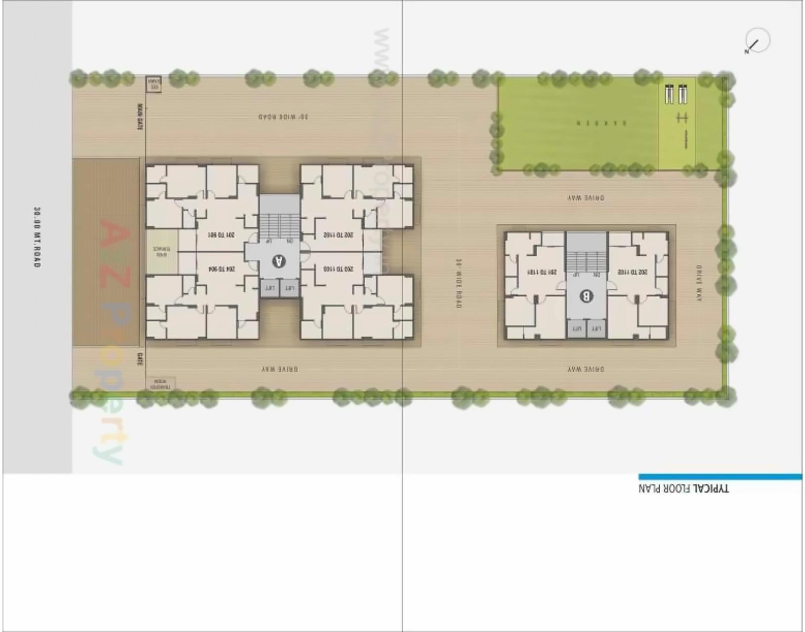 Layout of real estate project Shlok Mirabel located at Gota, Ahmedabad, Gujarat