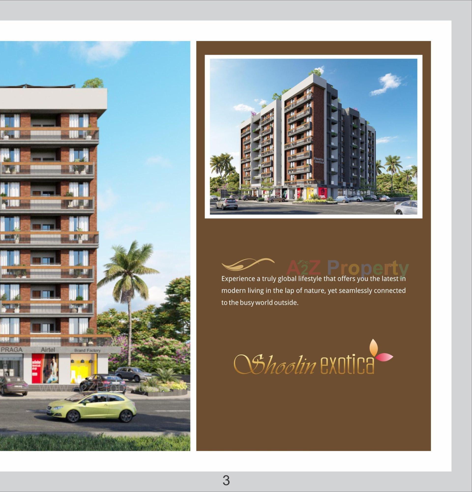 3D Elevation of real estate project Shoolin Exotica located at Isanpur, Ahmedabad, Gujarat