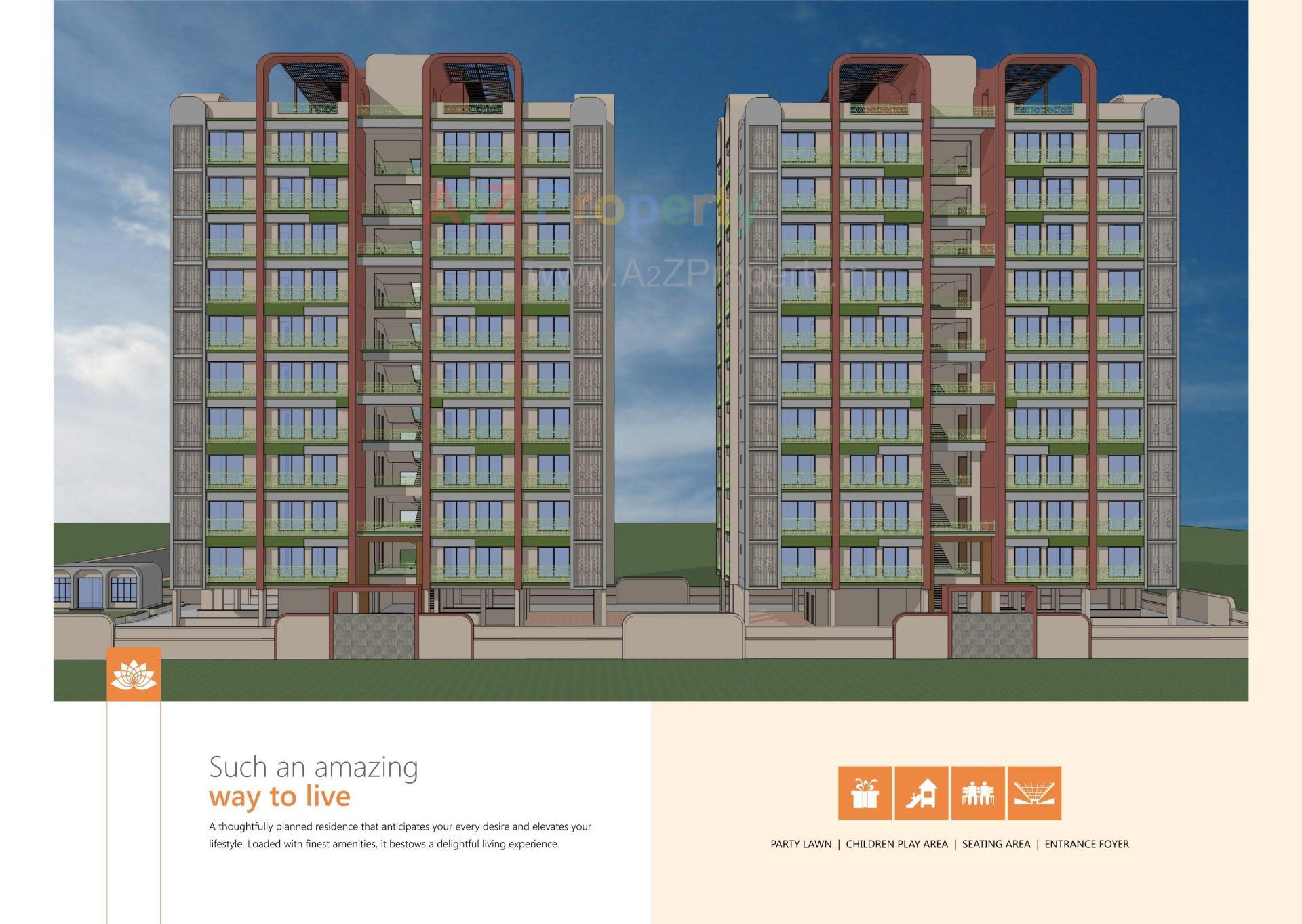 3D Elevation of real estate project Shree Hari Dreamland located at Tragad, Ahmedabad, Gujarat