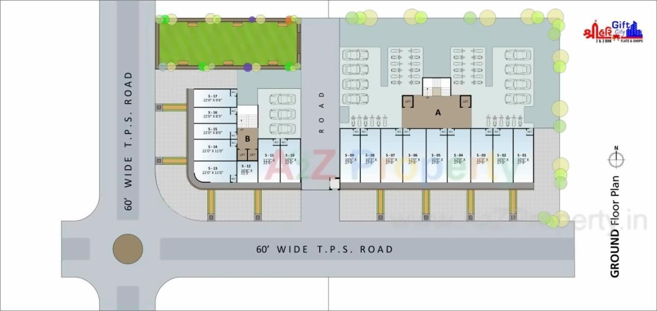 Layout of real estate project Shree Hari Gift City located at Hanspura, Ahmedabad, Gujarat