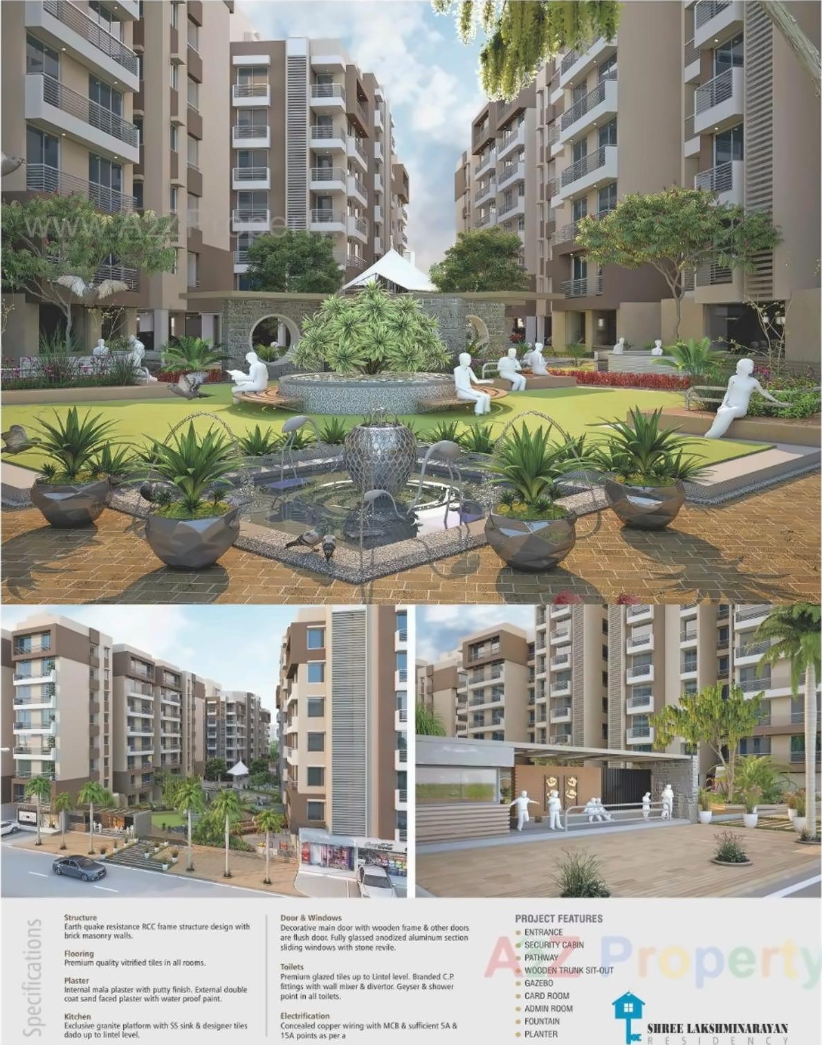 3D Elevation of real estate project Shree Lakshminarayan Residency located at Ghuma, Ahmedabad, Gujarat