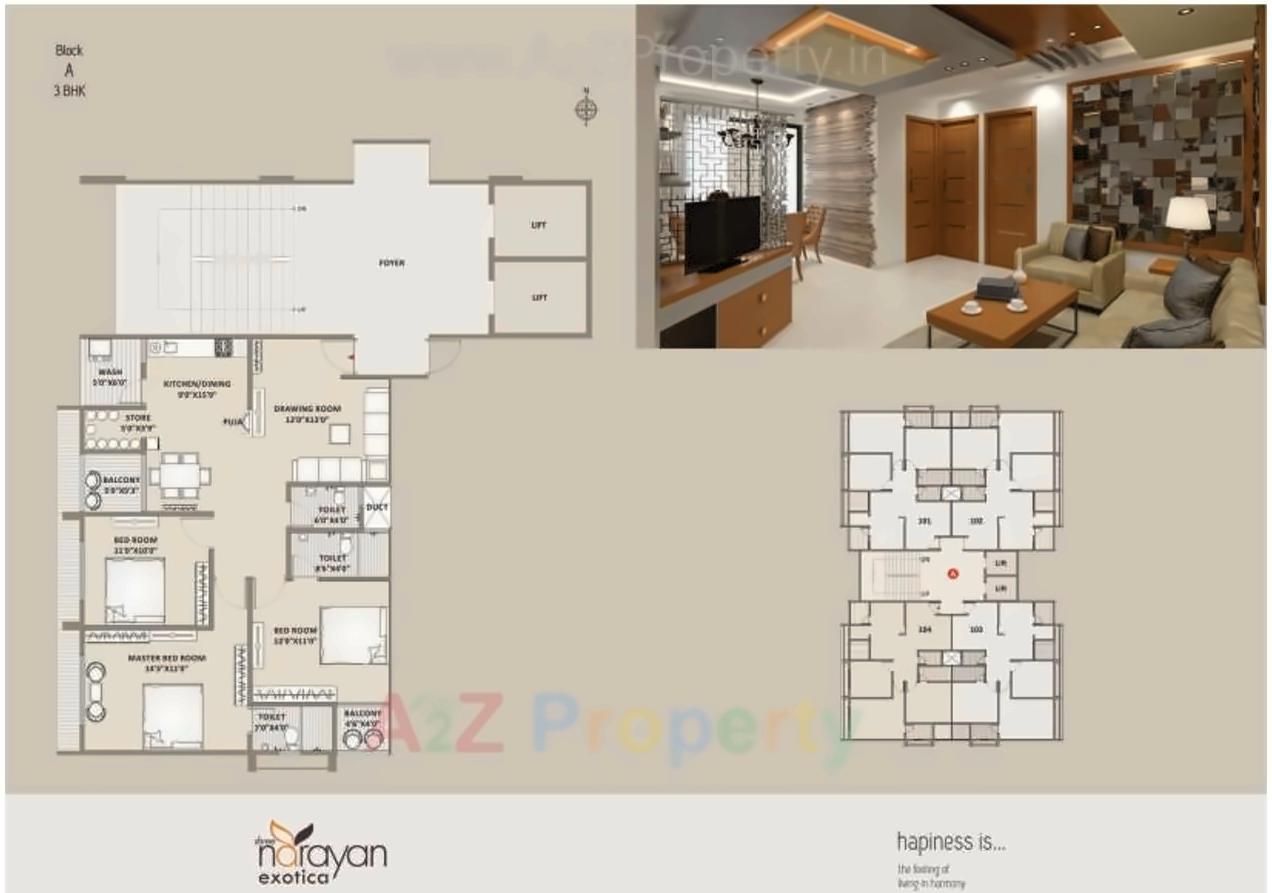 Layout of real estate project Shree Narayan Exotica located at Memnagar, Ahmedabad, Gujarat