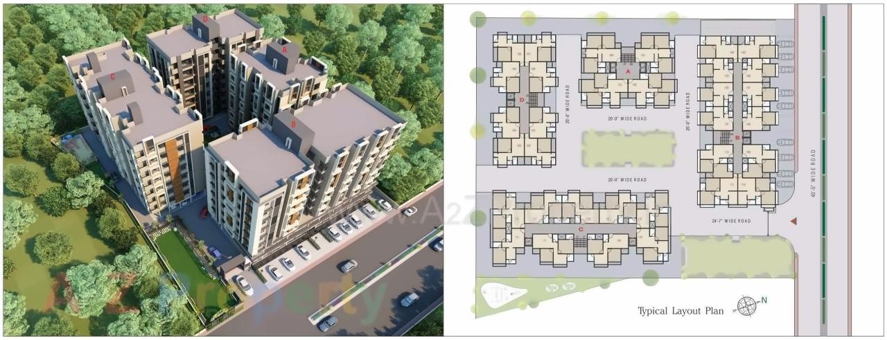 Layout of real estate project Shree Prayosha Residency located at Vinzol, Ahmedabad, Gujarat