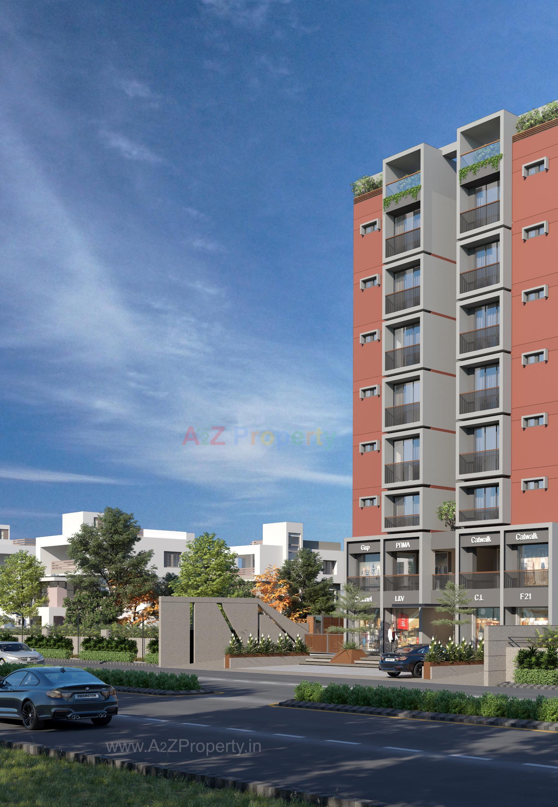 3D Elevation of real estate project Shree Radha Madhav Residency located at Bhadaj, Ahmedabad, Gujarat