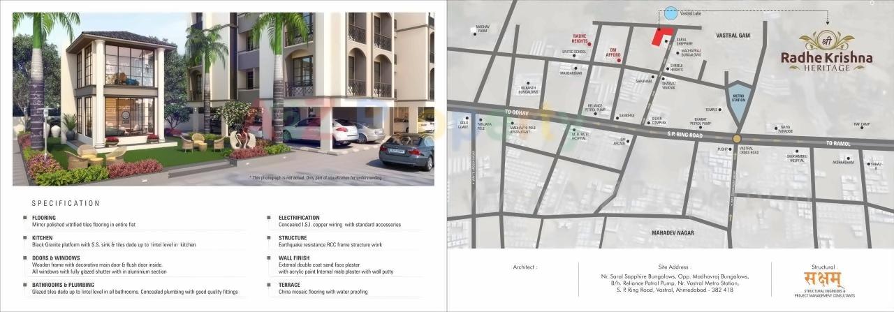  of real estate project Shree Radhe Krishna Heritage located at Vastral, Ahmedabad, Gujarat