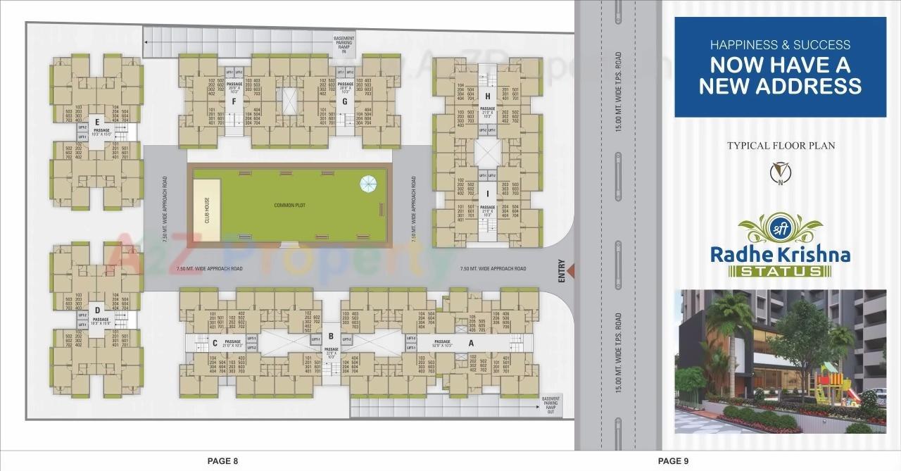 Layout of real estate project Shree Radhe Krishna Status located at Odhav, Ahmedabad, Gujarat
