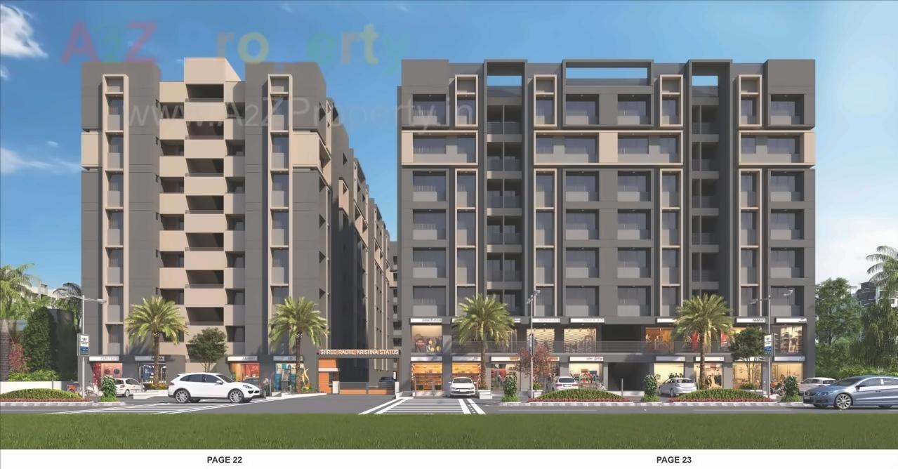 3D Elevation of real estate project Shree Radhe Krishna Status located at Odhav, Ahmedabad, Gujarat