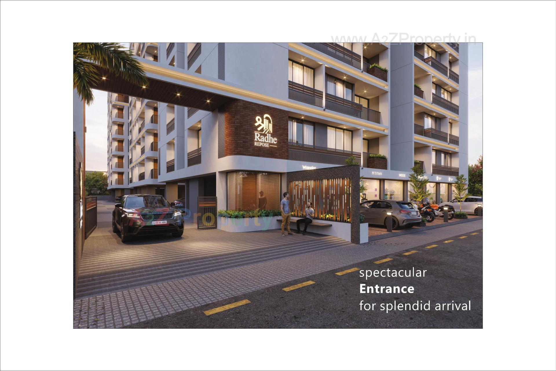 3D Elevation of real estate project Shree Radhe Repose located at Hanspura, Ahmedabad, Gujarat