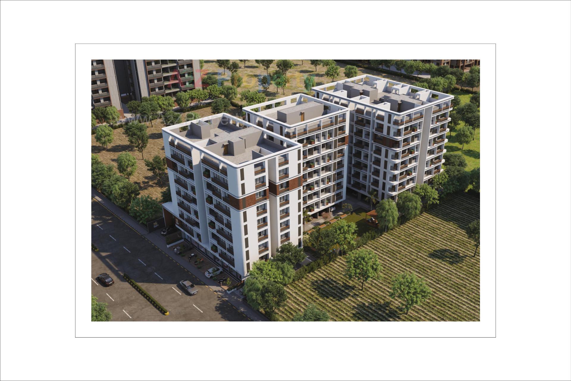 3D Elevation of real estate project Shree Radhe Repose located at Hanspura, Ahmedabad, Gujarat