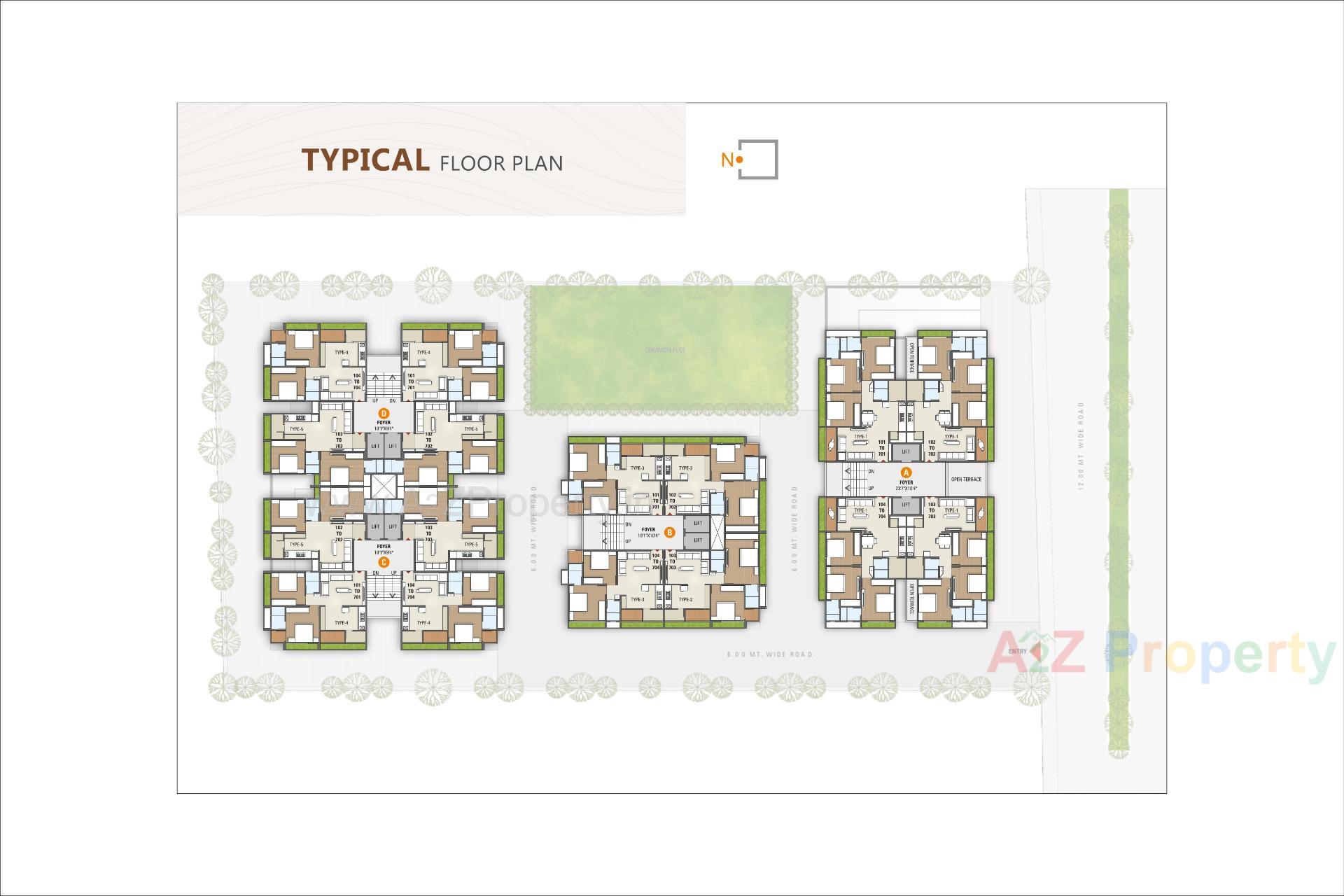 Layout of real estate project Shree Radhe Repose located at Hanspura, Ahmedabad, Gujarat
