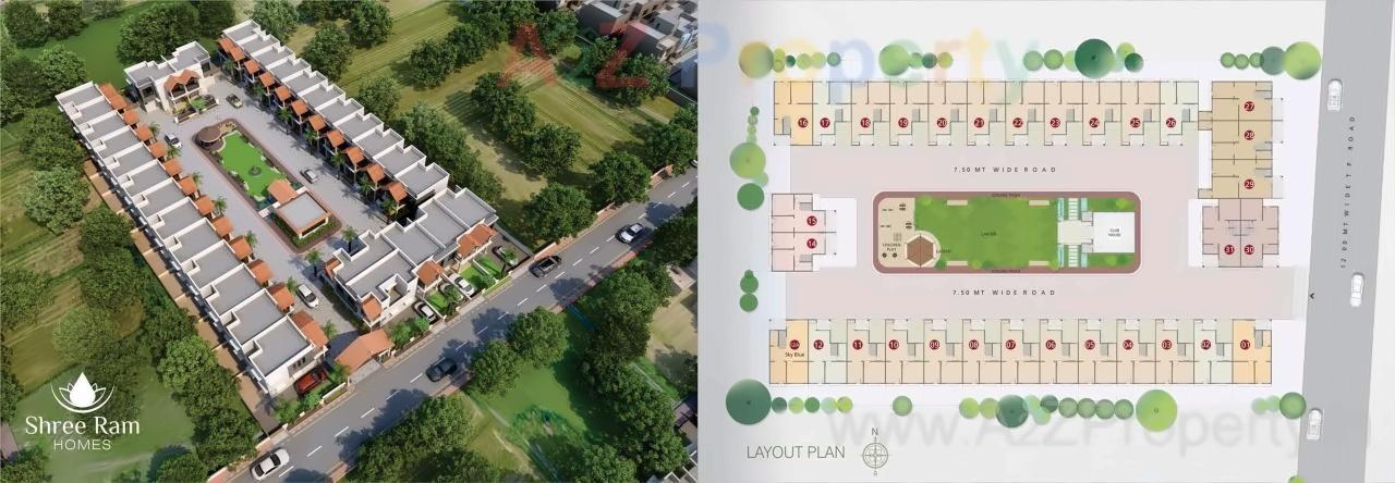 Layout of real estate project Shree Ram Homes located at Nana-chiloda, Ahmedabad, Gujarat