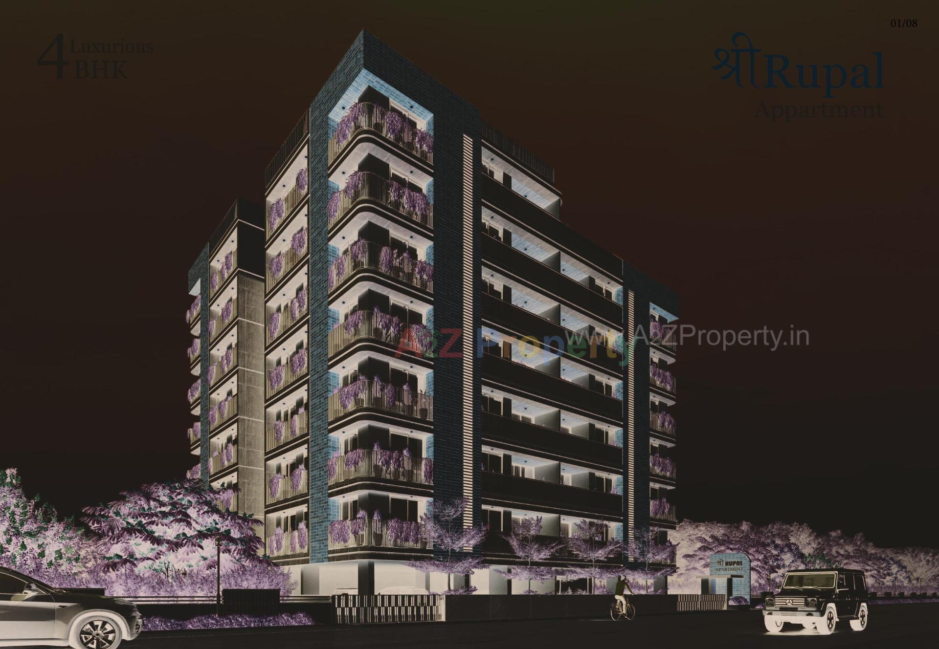 3D Elevation of real estate project Shree Rupal Appartment located at Memnagar, Ahmedabad, Gujarat