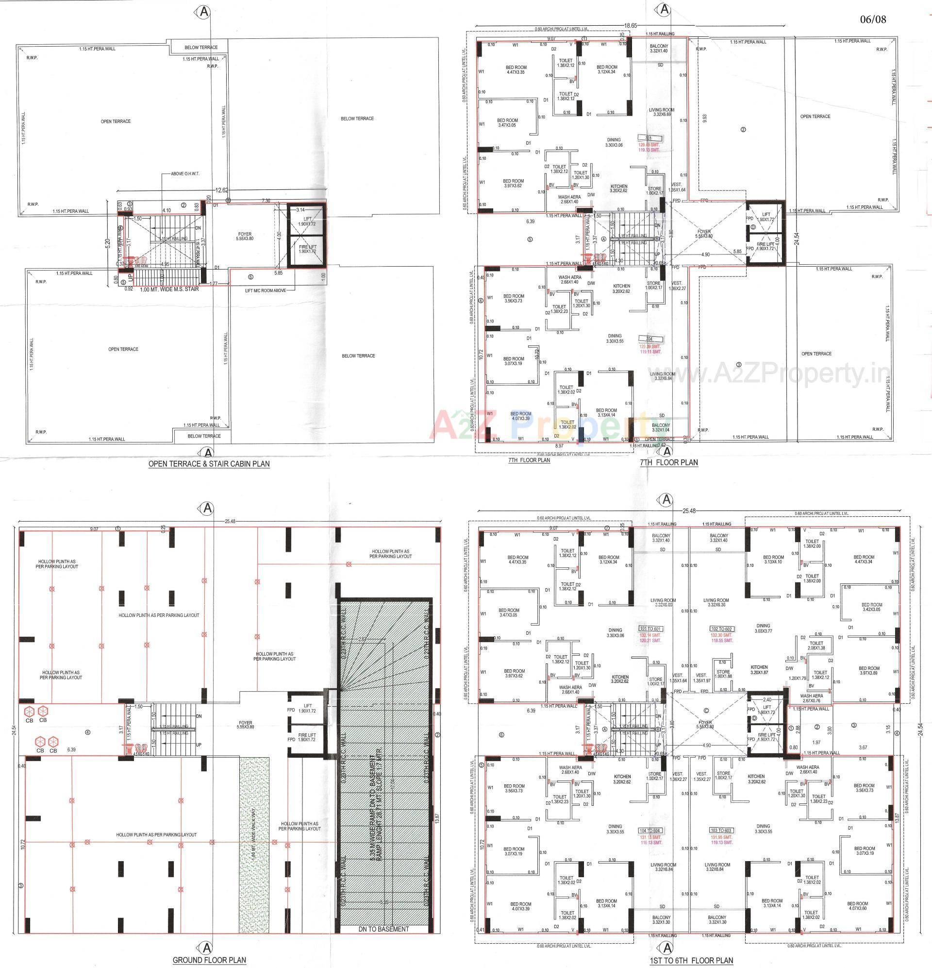 Layout of real estate project Shree Rupal Appartment located at Memnagar, Ahmedabad, Gujarat