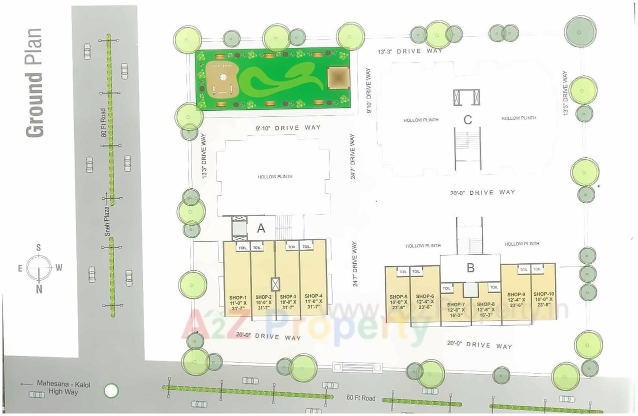 Layout of real estate project Shree Sakat Valley located at Zundal, Ahmedabad, Gujarat