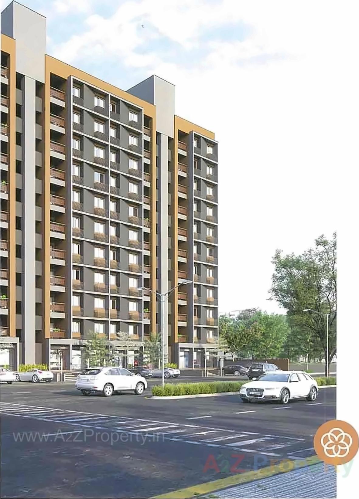 3D Elevation of real estate project Shree Sanidhya Flora located at Shela, Ahmedabad, Gujarat