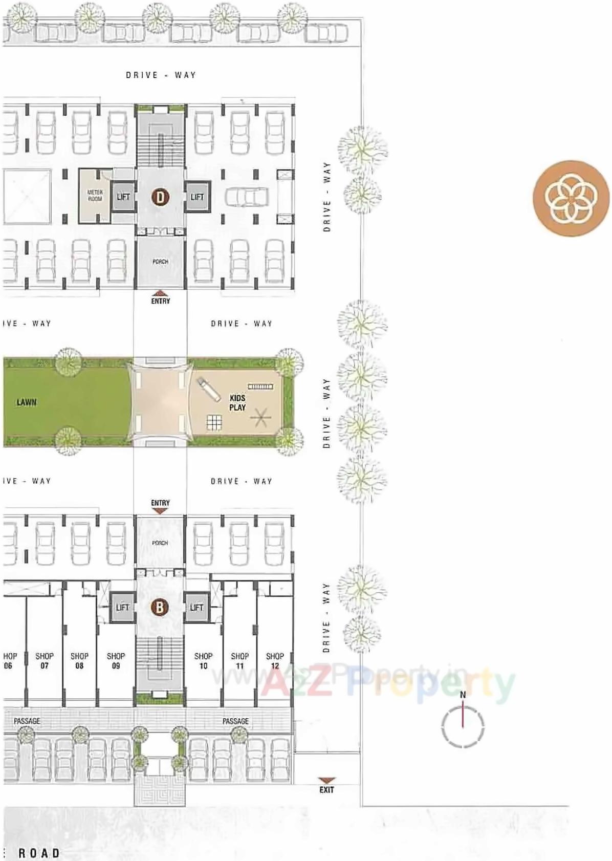 Layout of real estate project Shree Sanidhya Flora located at Shela, Ahmedabad, Gujarat