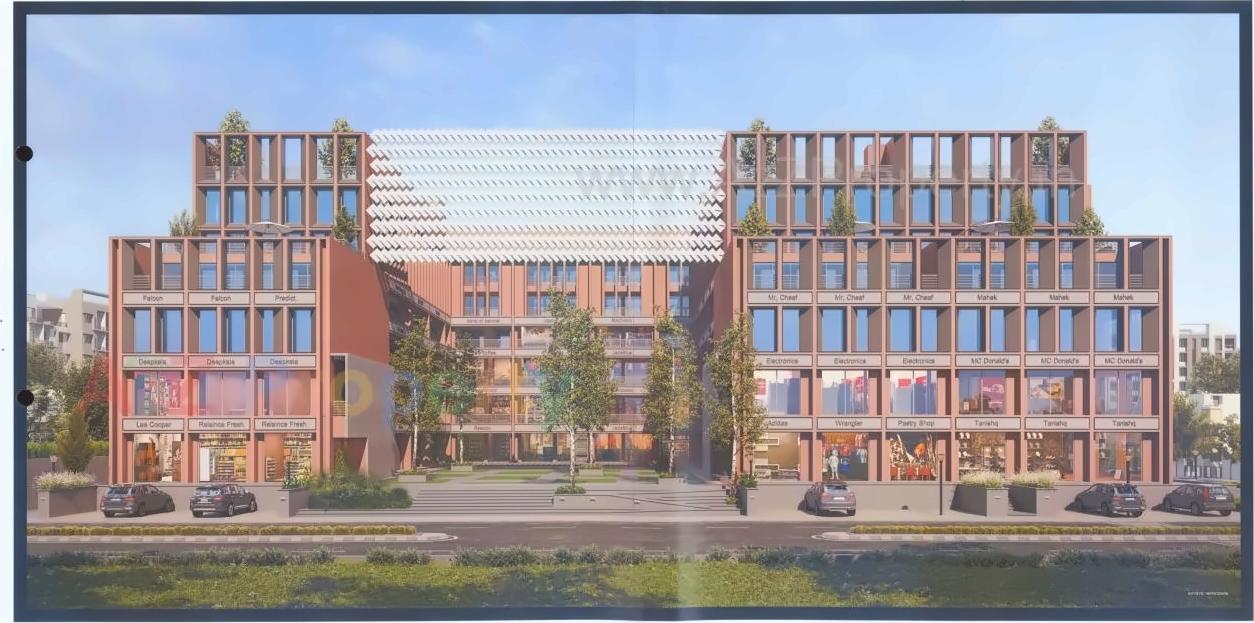 3D Elevation of real estate project Shree Sarju Arena located at Zundal, Ahmedabad, Gujarat